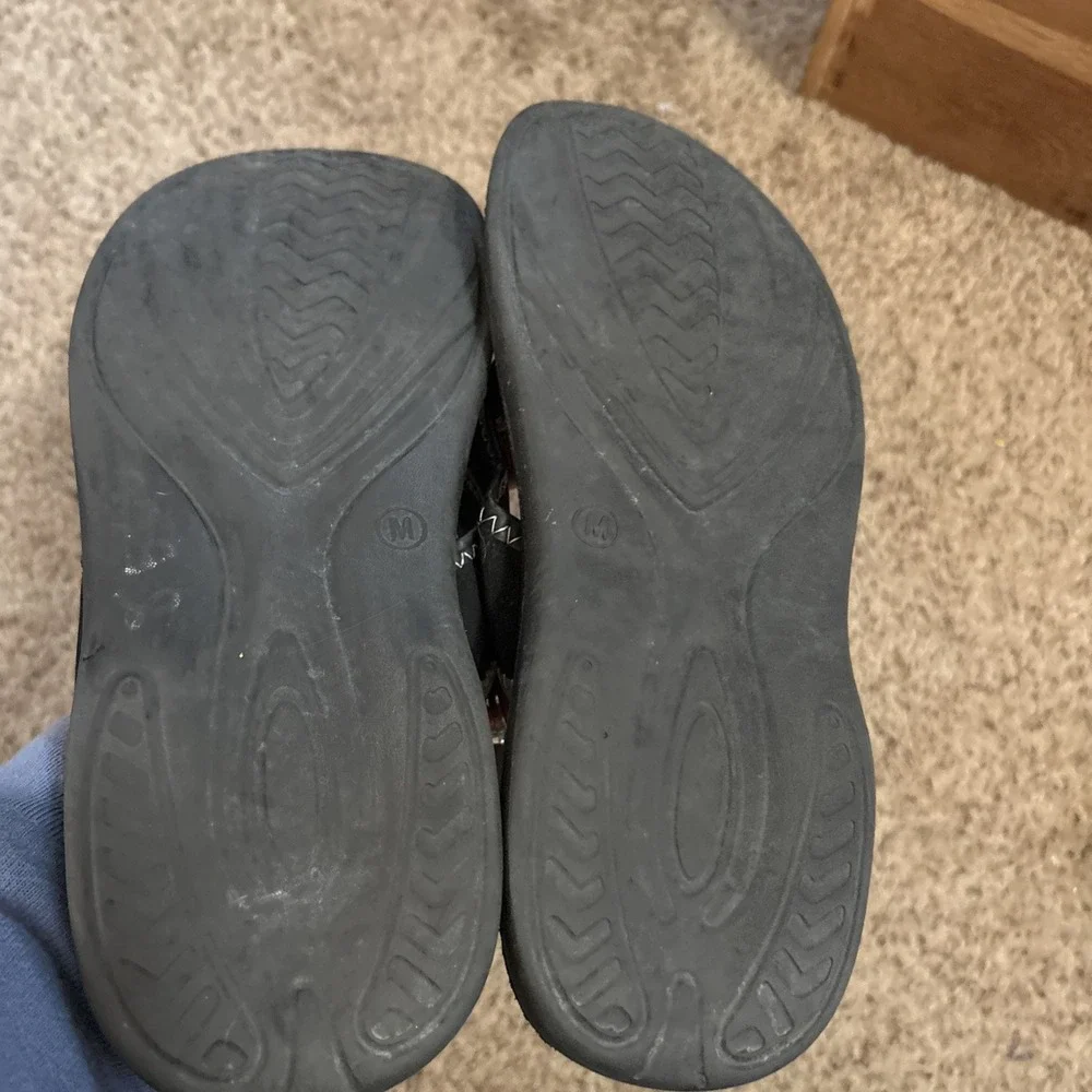 Active Stride Flip Flop Sandals Cushioned Black Men's Medium 8 9 Comfort